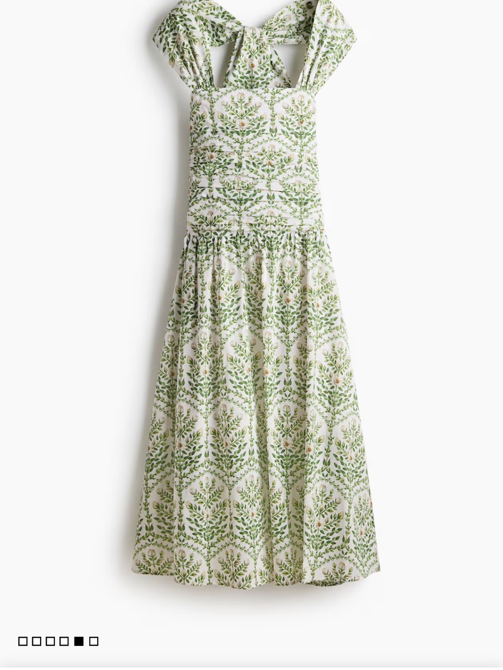 H&M White and Green Floral Halter Midi Dress - Picture 11 of 16
